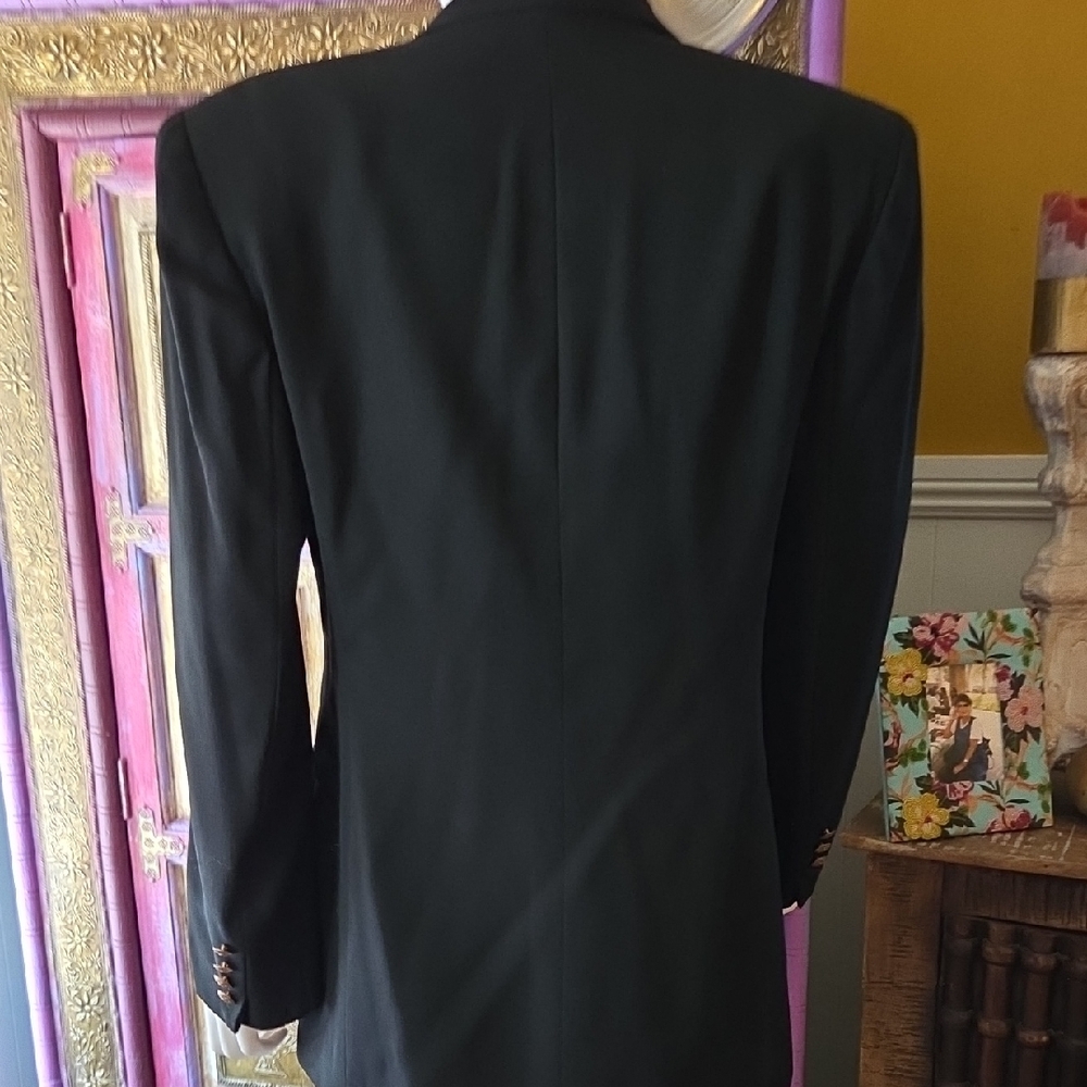 Lauren Ralph Lauren Black and Gold Double-Breasted Blazer - Picture 5 of 6